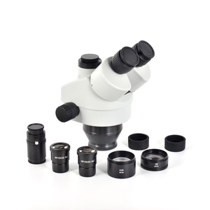 3.5x-90x三眼工业检查变焦立体显微镜C-Mount相机套件 + 144发光二极管灯泡显微镜可调亮L - Product Image 5