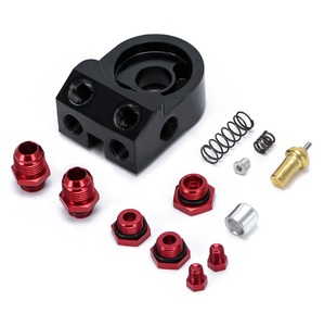 Aluminum AN10 AN8 Oil Filter Cooler Sandwich Plate Adapter TURBO WITH Thermostat and FITTING 3/4-16 UNF,M20*1.5 - Product Image 4