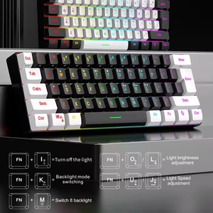 Hot Selling Portable 61 <strong>Key</strong> RGB LED Backlit Type-C Interface USB English PC Compatible Mechanical Gaming <strong>Keyboard</strong> - Product Image 6
