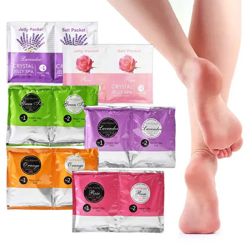 OEM Private Label organico lavanda idratante liscio gelatina Pedicure SPA piede ammollo gelatina Pedi sale piede Scrub Kit Pedicure