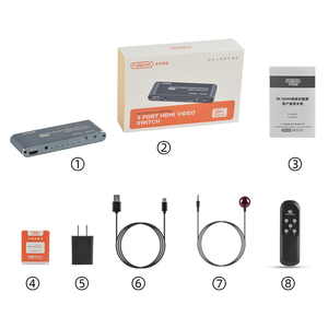 Conmutador de vídeo de ultra alta definición HDMI 2,1 8K Fjgear, salida 5 en 1 con control remoto, carcasa de aleación de aluminio - Product Image 5