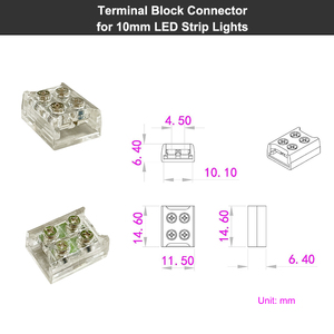 Lehimsiz LED bant ışık bağlantı bandı bant vidalı Terminal bloğu konnektörü 2 Pin LED konektörler şerit ışıklar 10 mm - Product Image 2