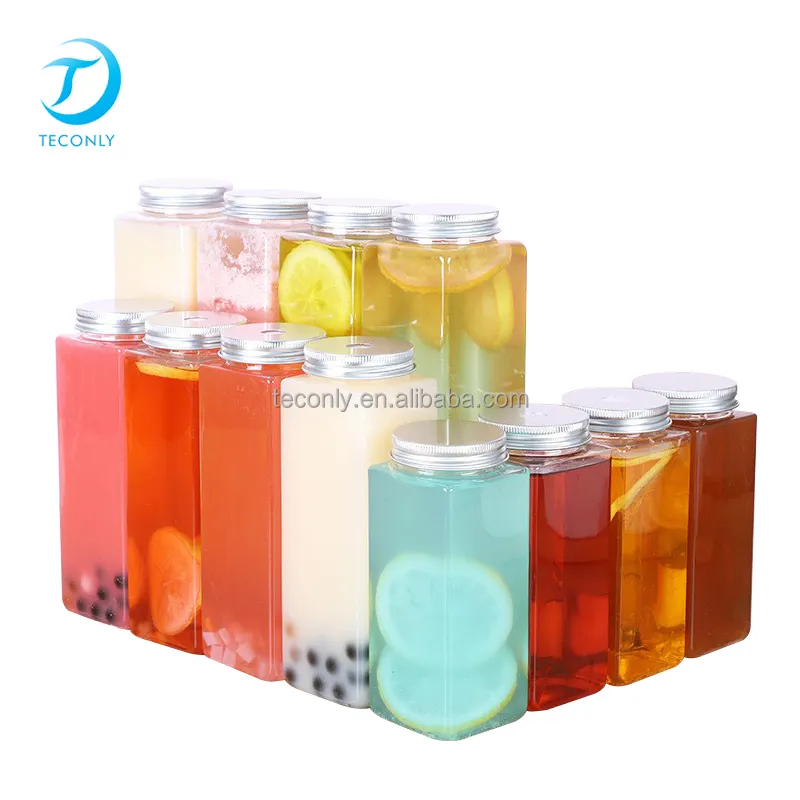 380ml 500ml 650ml PET bouteilles de jus en plastique 16oz gros vide clair potable réservoir d'eau de boisson avec logo