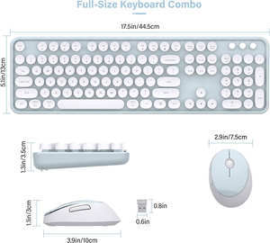 Combinaciones de ratón de teclado inalámbrico de ordenador colorido 2025, conexión sin caída de 2,4 GHz y ratón óptico