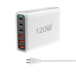 120w USB C fiş şarj PD USB duvar şarj adaptörü 6 limanlar QC3.0 hızlı şarj usb-c masaüstü Gan Laptop şarj cihazı MacBook için - Product Image 1