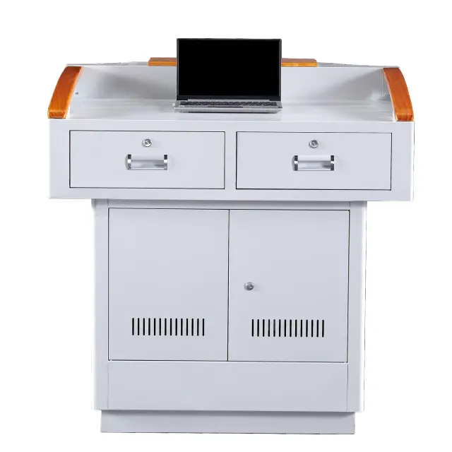 Nuovo prodotto di fabbrica campione di Logo di servizio Multimedia podio/multimedia tavolo Computer scrivania per sala videoconferenza Smart pode