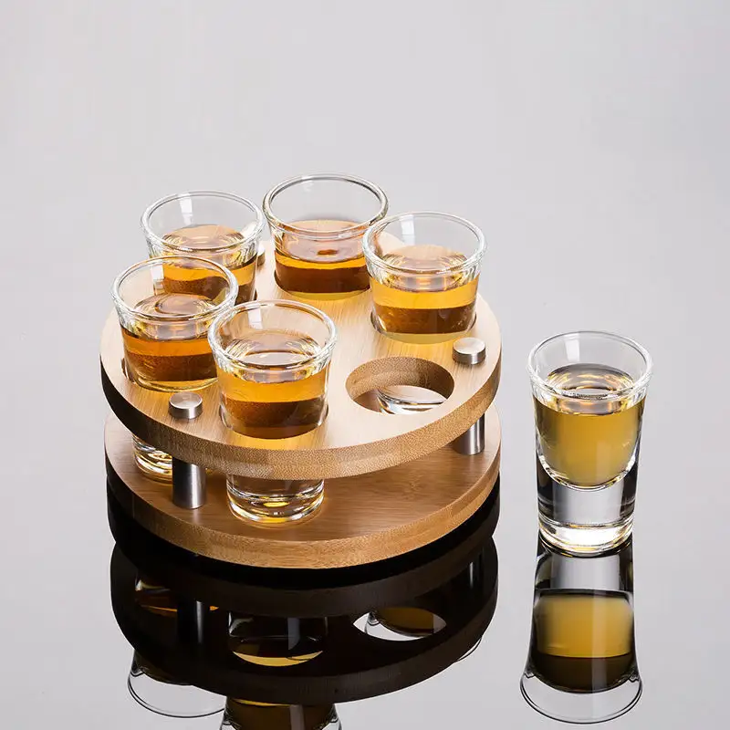 Set di bicchierini per gioco da Bar con supporto in legno
