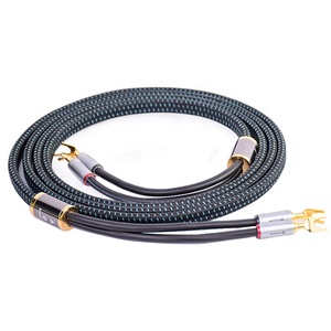 RASANTEK Hi-End <span class=keywords><strong>OFC</strong></span> 1/2/3/4/5M HIFI ses hoparlör kablo tel PVC yalıtım sese DIY hoparlör kablosu ile Spade konnektör