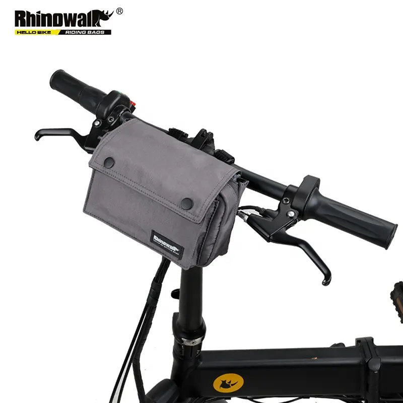 Rhinowalk-bolsas para manillar de bicicleta, canastas frontales con cubierta para lluvia, bolso de hombro multifunción, color negro