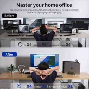SYONG 4 X 1 HDMI <strong>KVM</strong> <strong>Switches</strong> 4 Port with USB 3.0 Sharing for 4 PCs 1 Monitor With Multi-control Ways Stock 4K 60Hz <strong>KVM</strong> <strong>Switches</strong> - Product Image 3