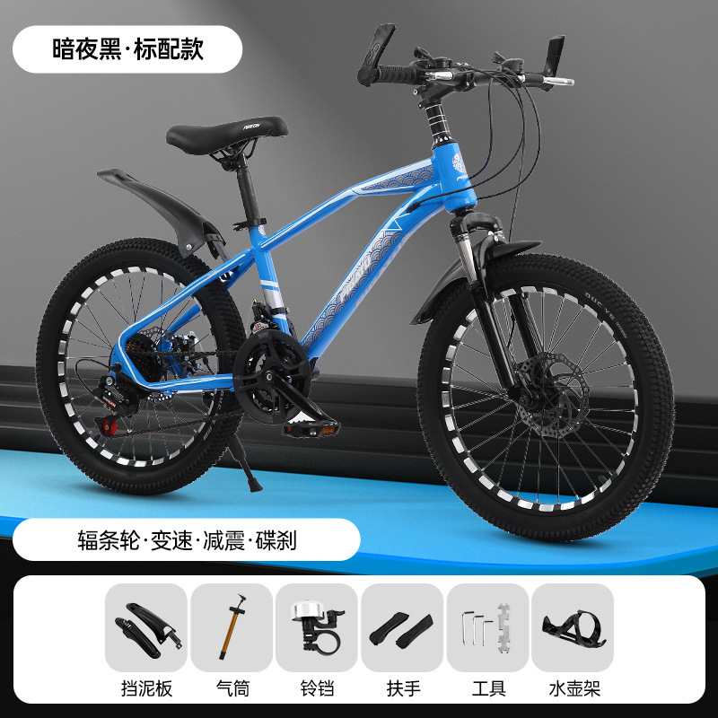 Les roues à rayons bleus sont de série.
