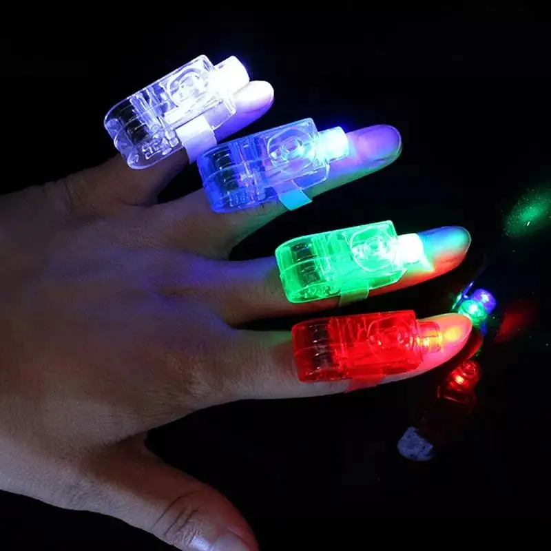 QIHUI Glow in the Dark Party Supplies LED Finger Flashlight Light Up Finger Ring Toys LED Party Finger Lights for Kids