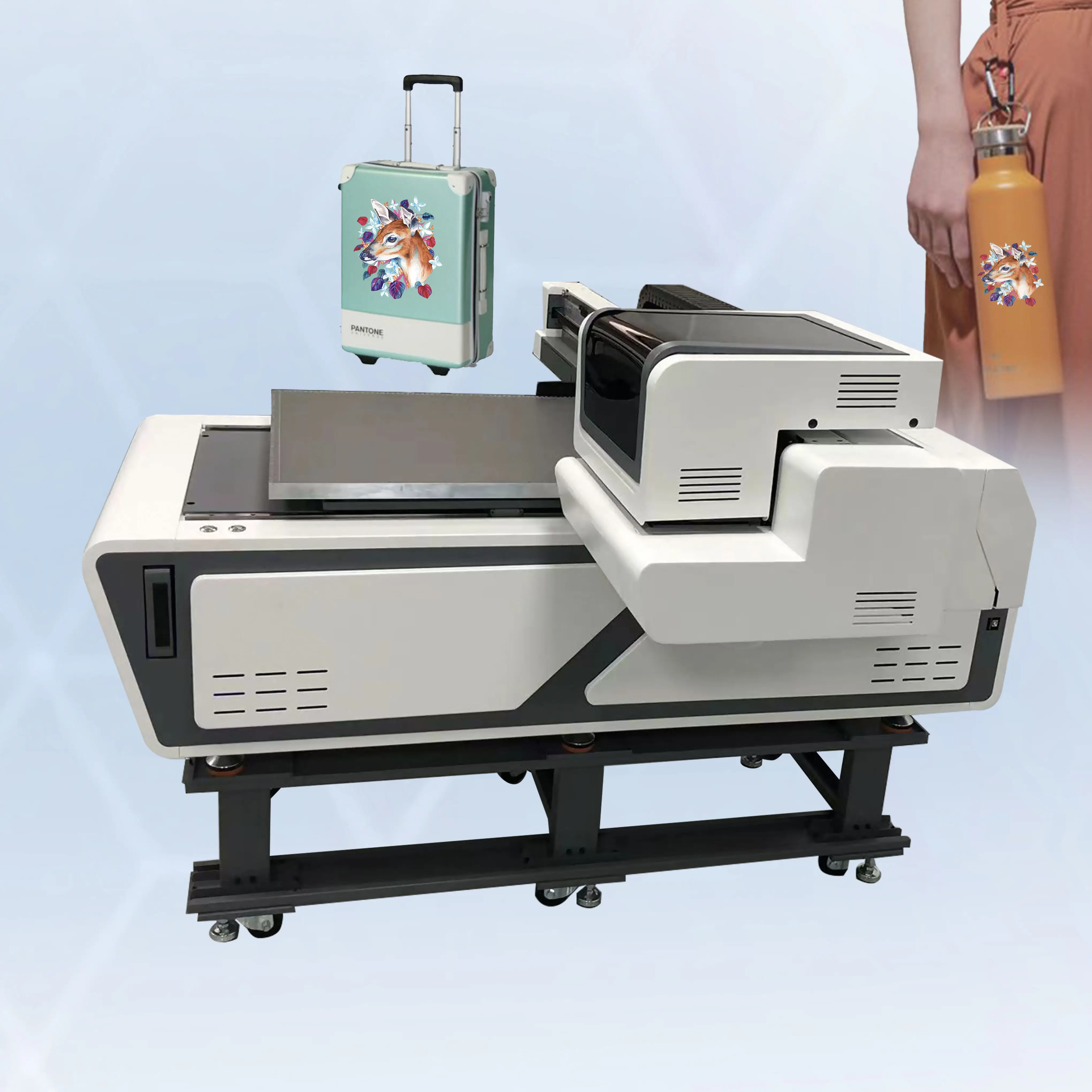 High Definition Output UV Flatbed Label Printer Large Format Plastic Card Wrap Carton 3D Printer with Multi Color UV Ink