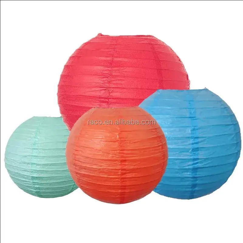 Wholesale Custom Paper Lanterns Printing Chinese Hanging Round Colorful Paper Lamp Chinese Festival Paper Lantern