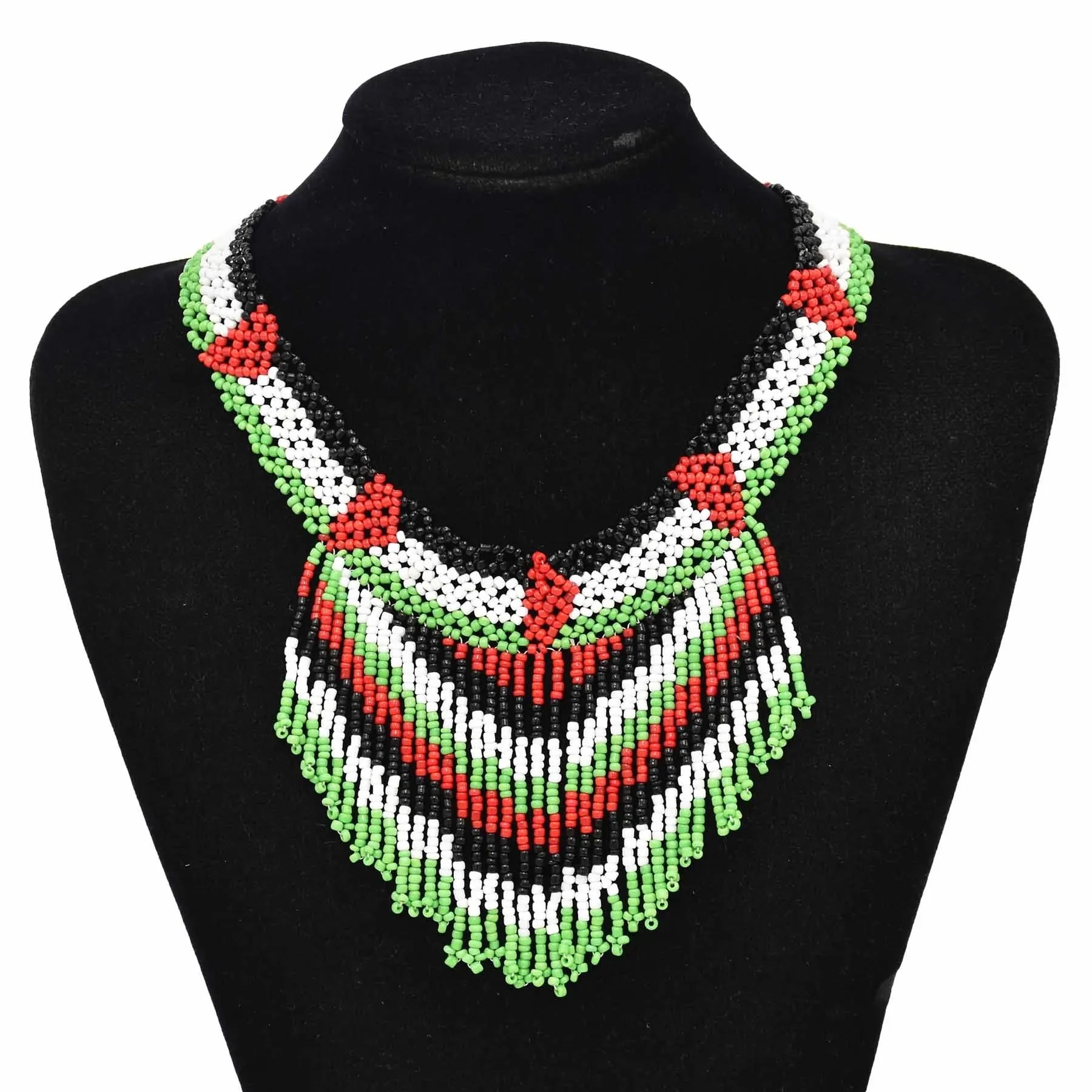 Zulu bavaglino di perline la collana di dichiarazione degli emirati arabi uniti collana africana multicolore collana di gioielli africani Maasai