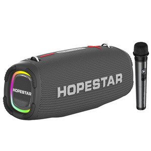 Hopestar迷你便携式可充电低音炮大功率RGB发光二极管显示器户外派对卡拉ok扬声器家用蓝牙 - Product Image 1