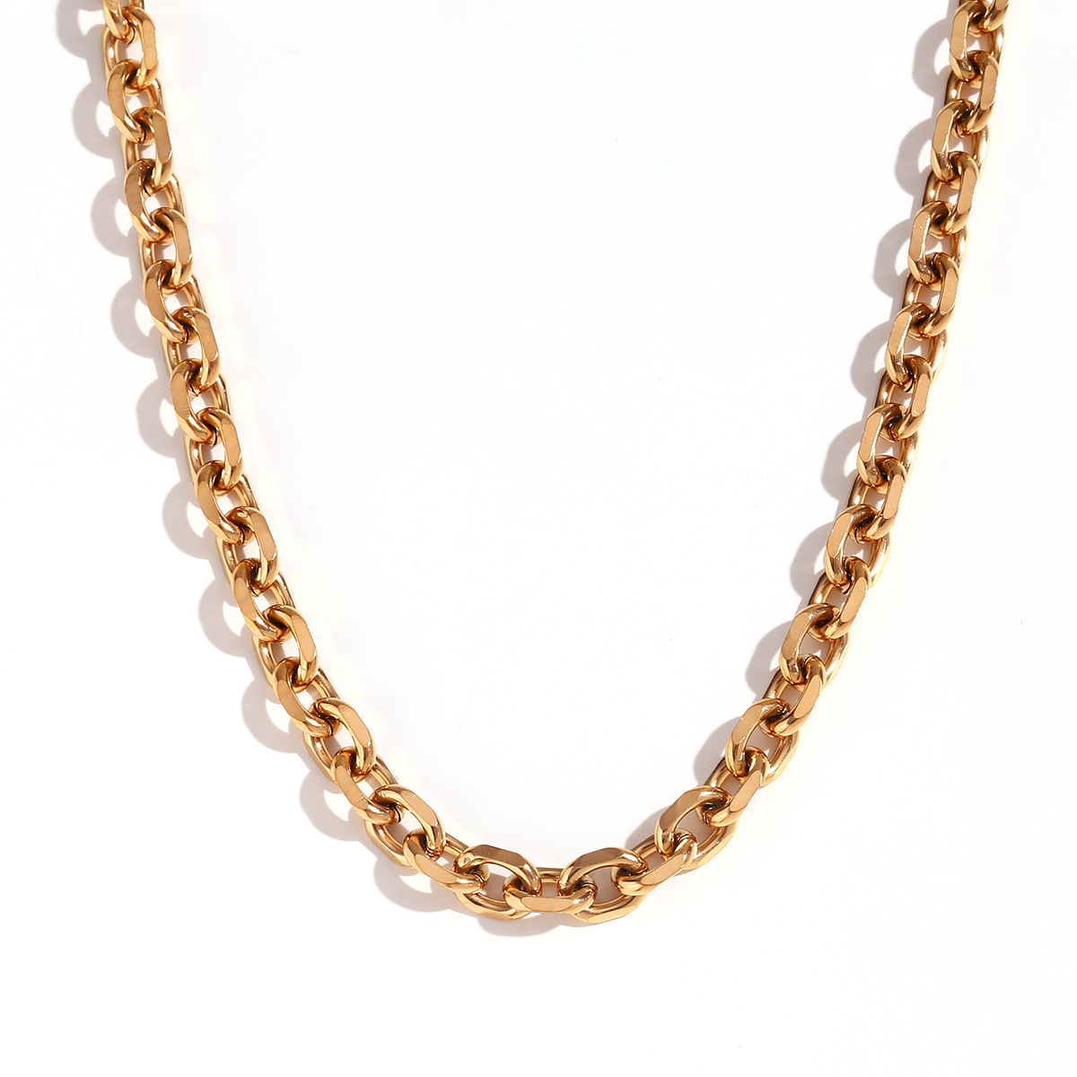 7.2mm cross batch angle chain-Gold-80cm 10cm