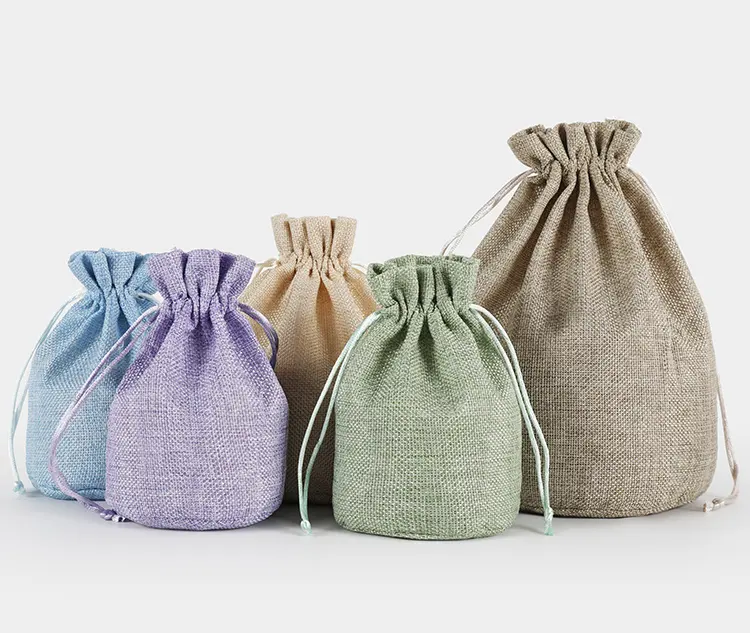 Bustina di lino ecologica borsa alla lavanda borsa con coulisse in lino borsa per hection