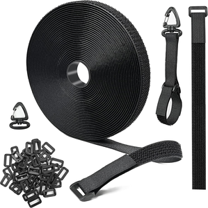 15m 2-in-1 Cut-to-length One Sided Mixed <strong>Hook</strong> and <strong>Loop</strong> <strong>on</strong> <strong>Same</strong> <strong>Side</strong> Fastener Tie with 50 Buckles &amp; 10 <strong>Hooks</strong> Free Cutting - Product Image 1