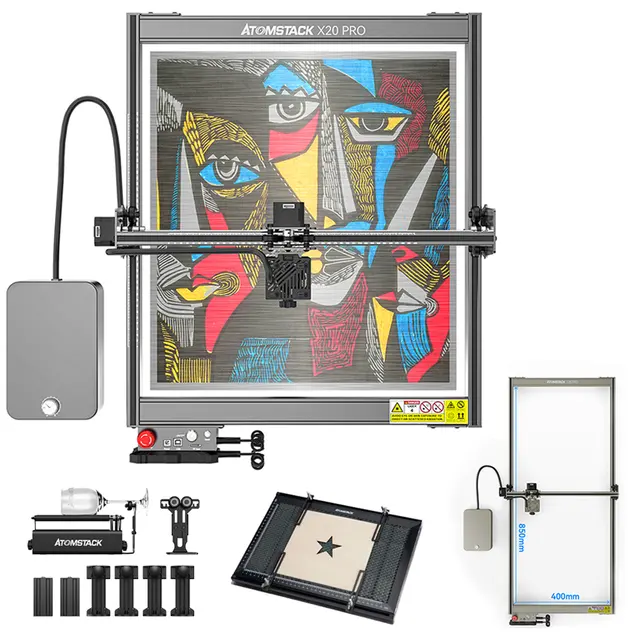 ATOMSTACK X20 S20 S10 PRO 130W Desktop stampante fai da te modulo Laser Quad Core Router di CNC macchina da taglio macchine per incisione Laser