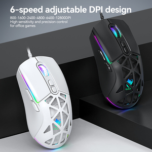Großhandel Optical Wired Gaming RGB-Maus Honeycomb Design 12800dpi Ergonomische optische RGB-Makro programmierung Computer Gaming Mouse - Product Image 6