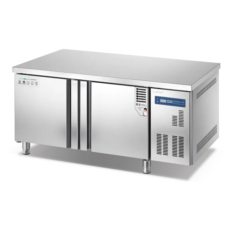 Focus sur le nouveau style de réfrigérateur sous le comptoir Réfrigérateur en acier inoxydable Workbench Congélateur réfrigérateur sous le comptoir
