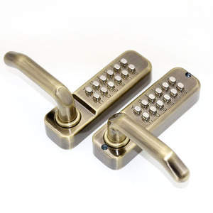 Cerradura de puerta mecánica sin llave, teclado de cerrojo con botón pulsador para puerta Delantera - Product Image 4