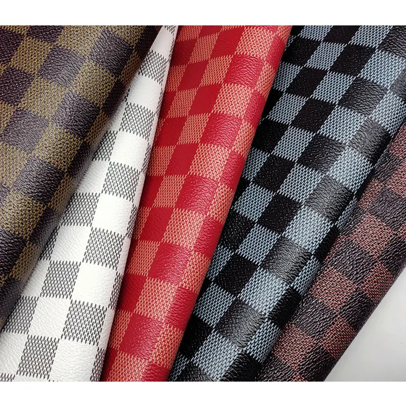 Großhandel Lichi Textur helle Farbe benutzer definierte Design Kunstleder Druck Stoff für Brieftasche