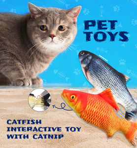 Juguete interactivo para gatos con peces, juguete realista para gatos con hierba gatera, juguete masticable automático para gatos de interior - Product Image 5