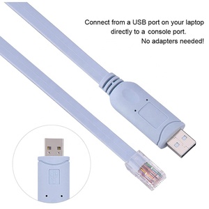 6FT FTDIチップCh340232rl R232 RS232 PL2303 USB2.0からRJ45へのロールオーバーシリアルポートコンソールケーブル (ネットワークスイッチ設定用) - Product Image 4