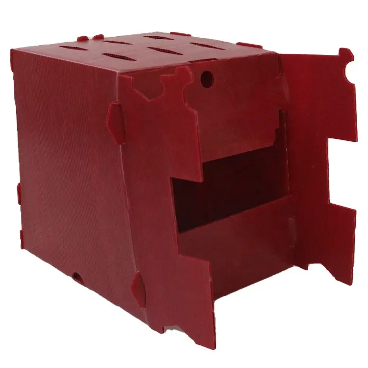 Contenedor de almacenamiento de plástico OEM personalizado, caja corrugada de impresión directa de fábrica para productos de plástico agrícola