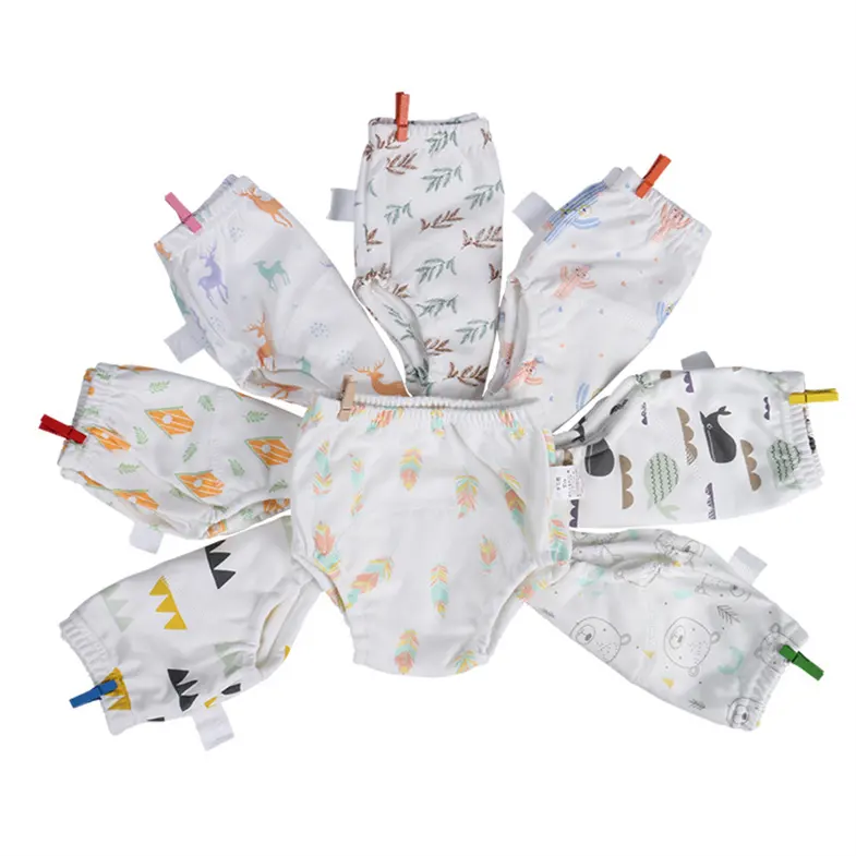 مخصص الطفل القطن سروال التدريب سراويل طفل حفاضات قماش قابل لإعادة الاستخدام حفاضات الحفاظات قابل للغسل الرضع ملابس داخلية لأطفال