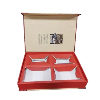 Caixa de embalagem de medicamentos chineses de tamanho personalizado, folha de ouro artesanal com estampa de design tradicional, caixa dobrável para alimentos