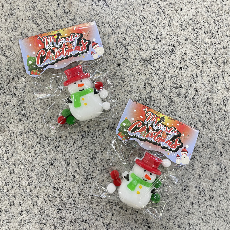 Emballage clip bonnet rouge bonhomme de neige