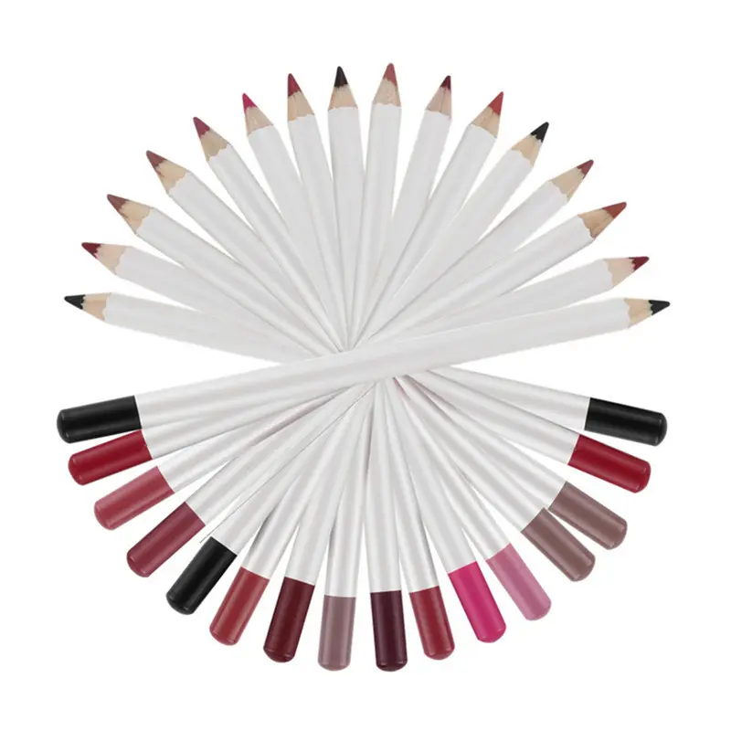 Delineadores de labios impermeables, 21 colores, mate, con sacapuntas, lápices de labios