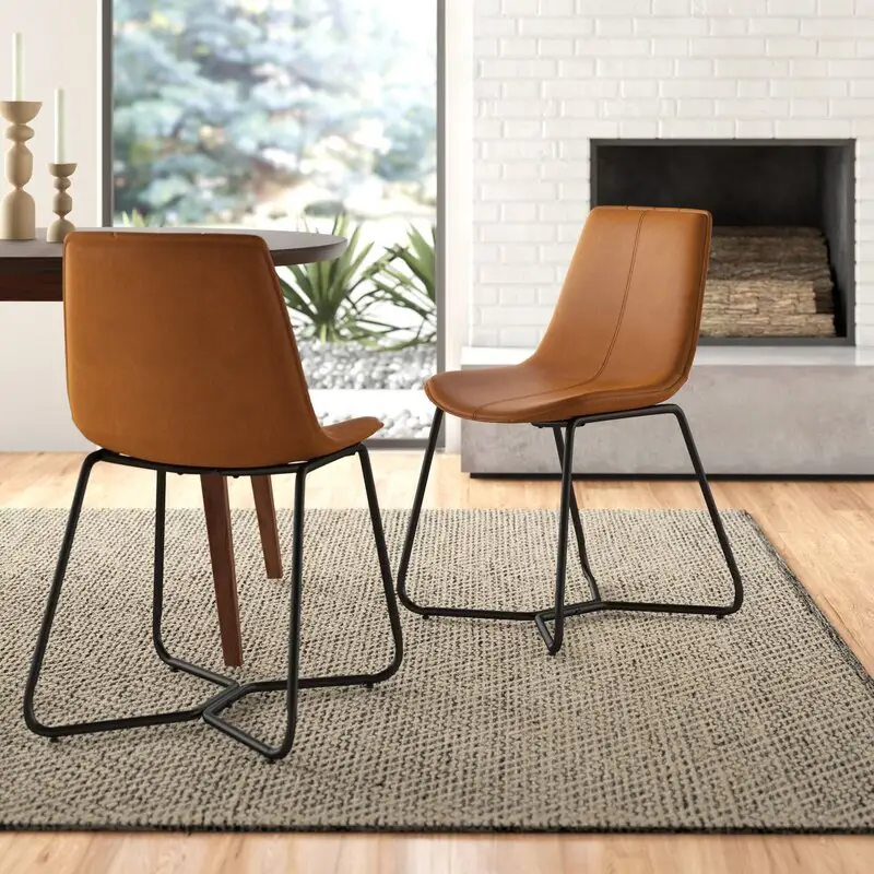 Muebles de fábrica de alta calidad para restaurante, nuevo diseño, PU asiento trasero de cuero, silla de comedor moderna con patas de Metal