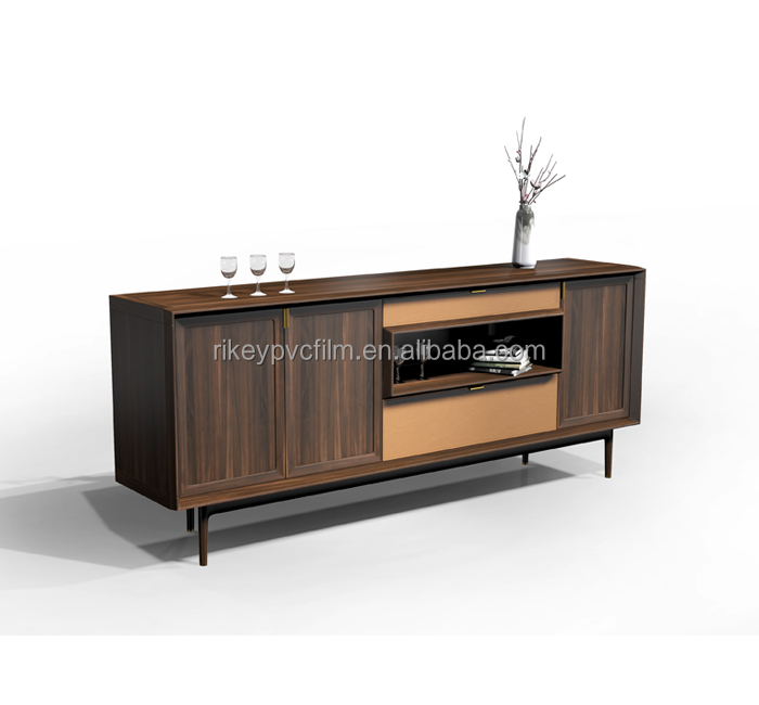 PVC Decorative Wood Grain Film Aluminum Door Wooden Wall Vacuum Pressing Lamination MDF Board
