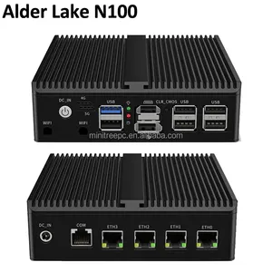 4Lan Network Firewall 12th N150 N100 DDR5 Soft Router 2,5G LAN D89 COM RS232 4G 5G Módulo Industrial Computer PC PXE Watch-dog