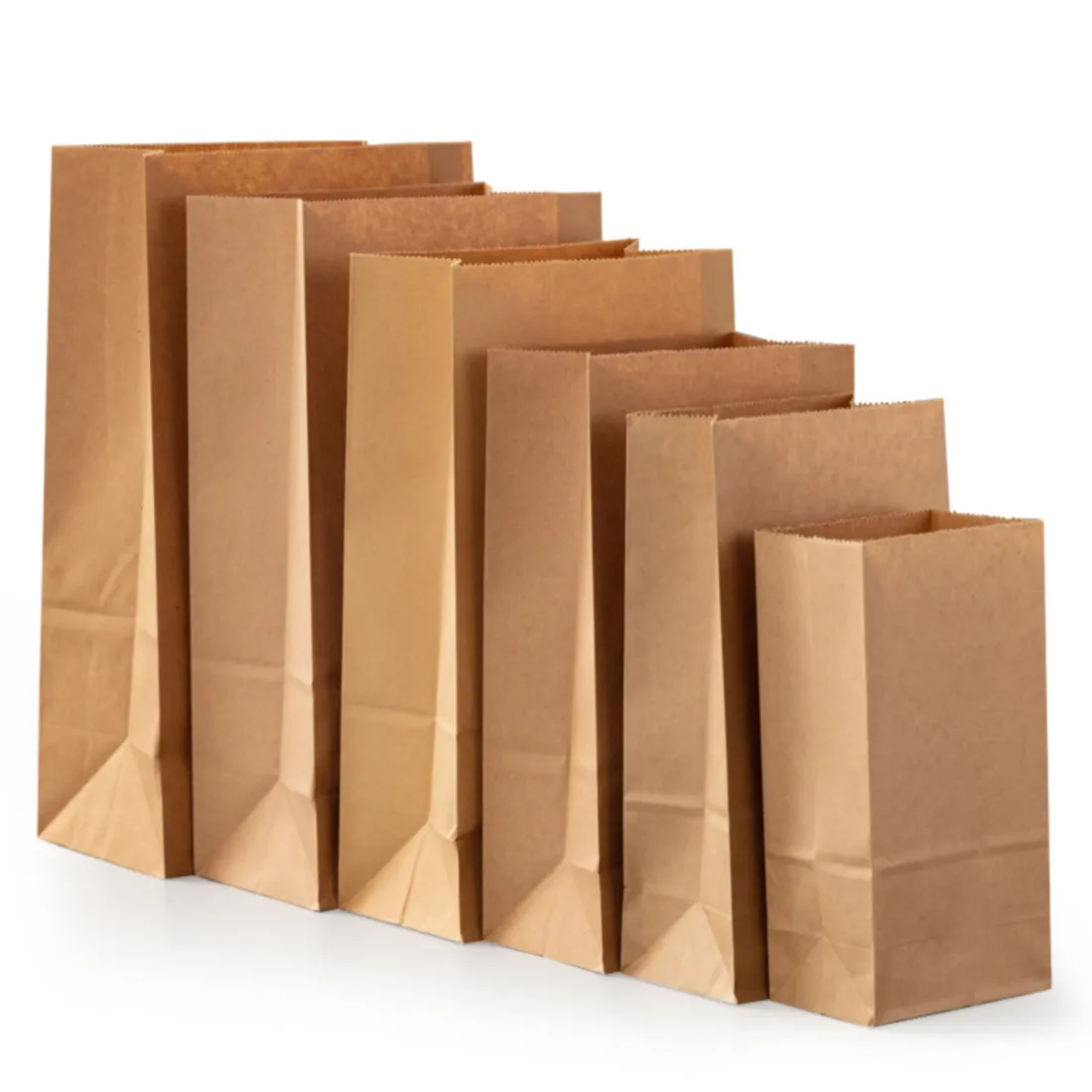 Custom logo Restaurant Take Out Paper bag Brown Kraft Carry Retail Delivery Takeaway Lunch Food Packaging Paper Bag