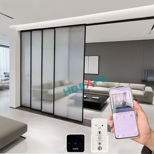 Hdsafe điện wifi App thông minh kính cửa tự động cửa hàng cửa hàng văn phòng Cảm biến cửa từ bay lên cửa trượt tự động - Product Image 1