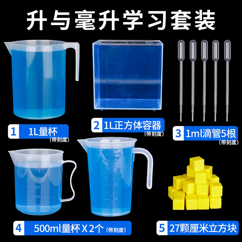 Kit de aprendizaje de litros y mililitros.