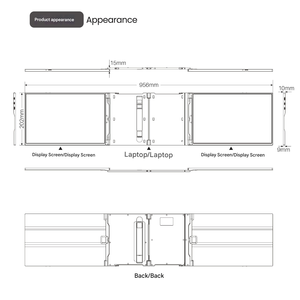 15.6 inch xách tay Tri Màn hình Màn hình cho máy tính xách tay FHD Màn hình máy tính 16:9 hads Matte màn hình với vỏ hợp kim nhôm - Product Image 3