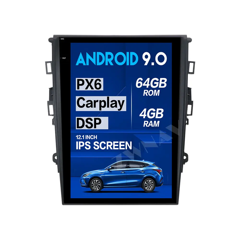 4 + 64G Tesla Estilo Tela Android Leitor Multimédia 9.0 Carro Para Ford Mondeo Fusão MK5 2013-2019 GPS de Áudio estéreo de Rádio unidade de cabeça