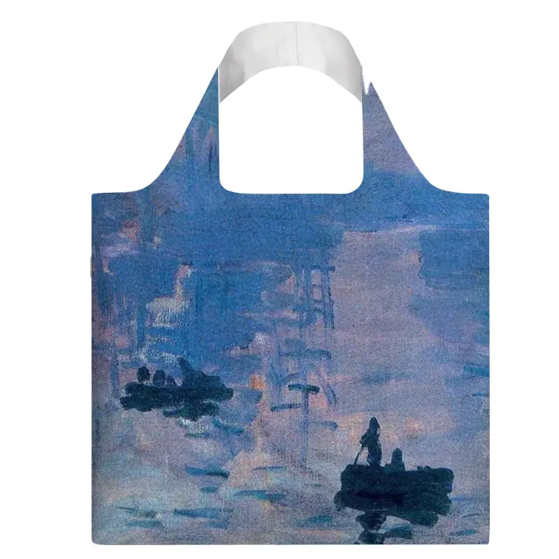 Özelleştirilmiş promosyon polyester katlanabilir bakkal tote geri dönüşüm katlanır özel logo ile alışveriş çantası ucuz yelek alışveriş çantası