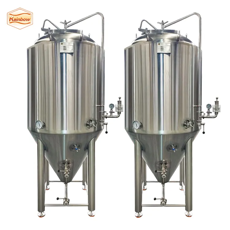 1000L food grade stainless steel wine fermenter tank with cooling jacket