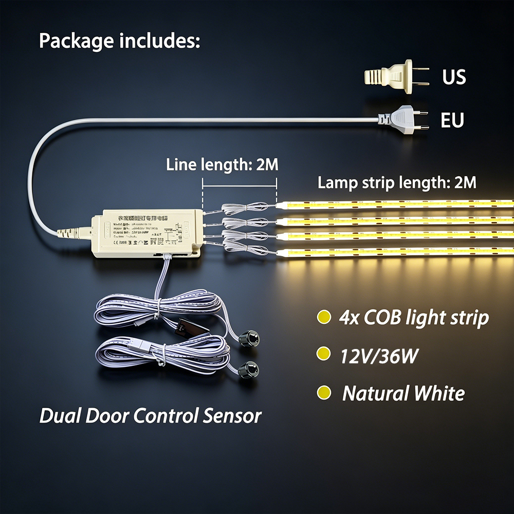 EU Plug-4 X COB LED strip