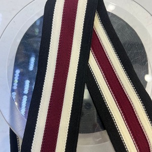 Ligera elasticidad Nuevo estilo En stock Cinta elástica de colores Costilla Correas de punto a rayas para ropa decorativa - Product Image 2