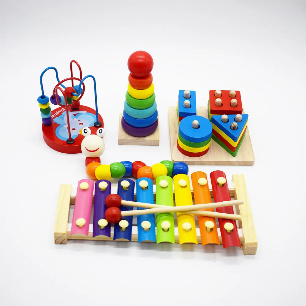 Kid Montessori Madeira Rainbow Blocks Bebê Xilofone Music Toy Brinquedo De Madeira Educacional Para Kid Aprendizagem