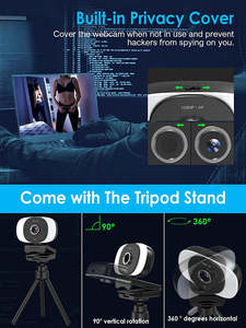 Cámara Web inteligente de 60fps Full HD, 1080P, USB, PC, 2MP, AI, seguimiento automático, Webcam, hardware de ordenador y software