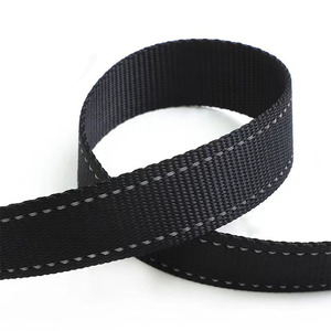 反光织物色带黑色尼龙反光织带色带装饰宠物反光条织带 - Product Image 1